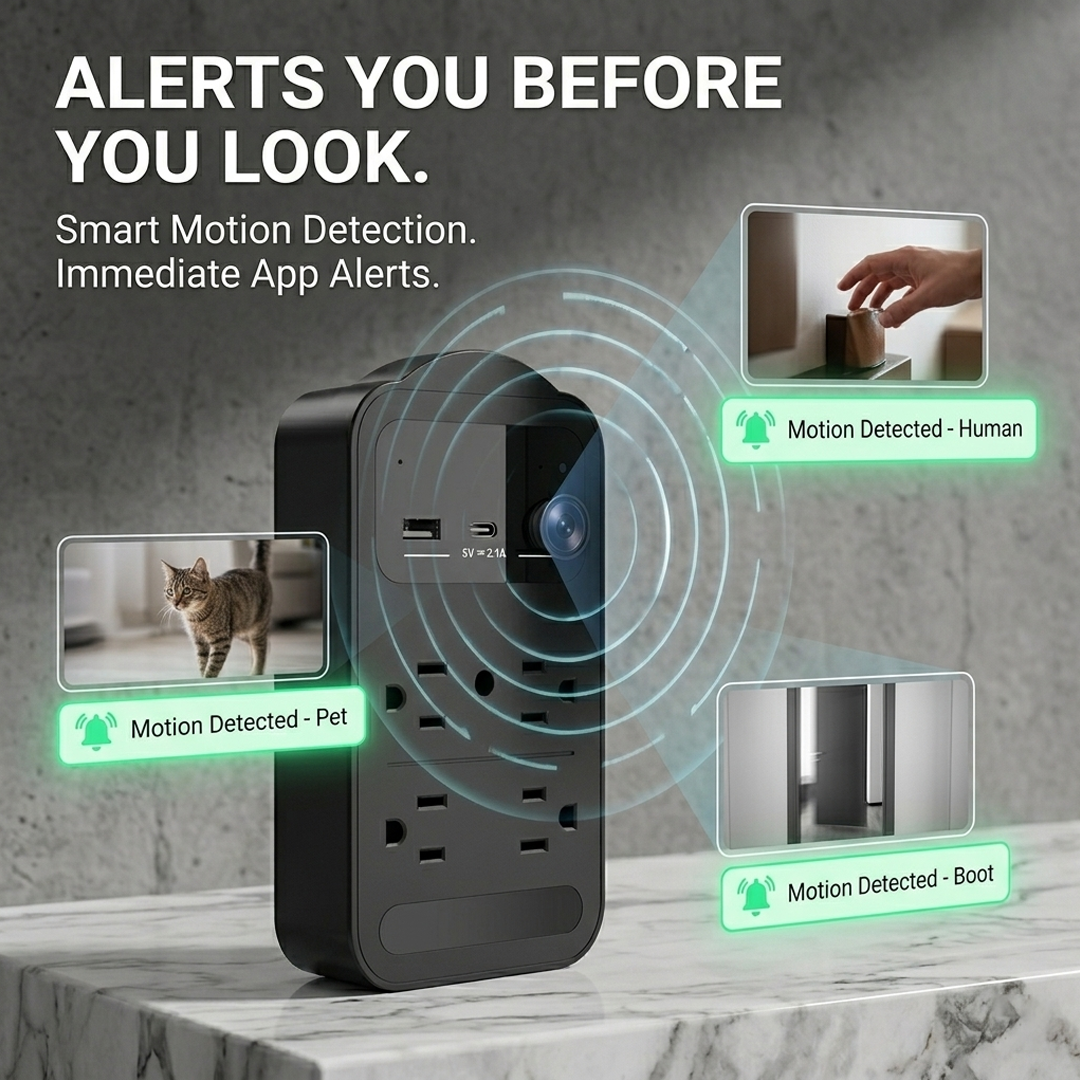 Smart Indoor WiFi Security Camera – AC Powered Nanny Cam with Motion Detection & Night Vision