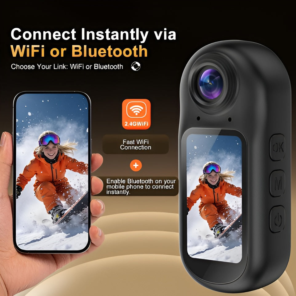 4K Mini POV Body Camera with 6-Axis EIS Stabilization