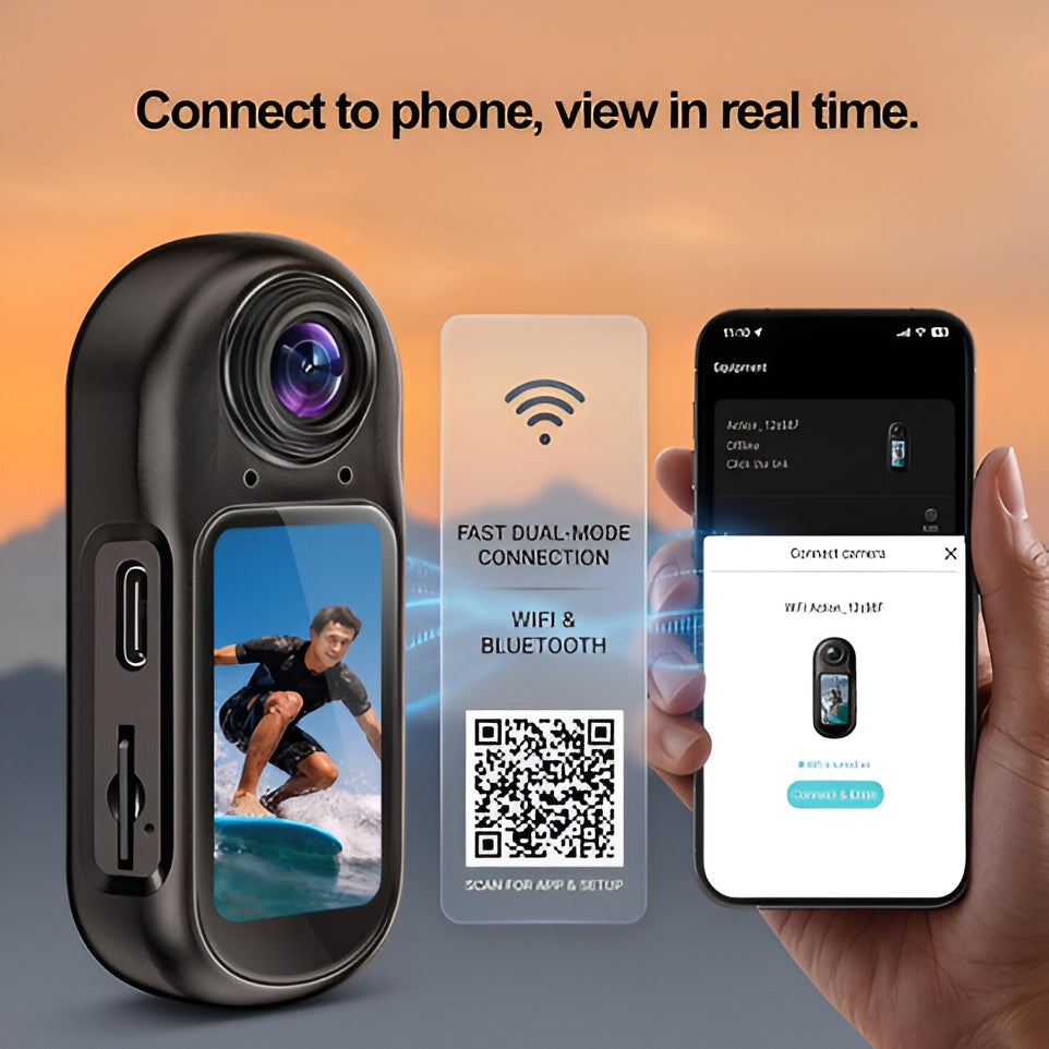 4K Mini POV Body Camera with 6-Axis EIS Stabilization