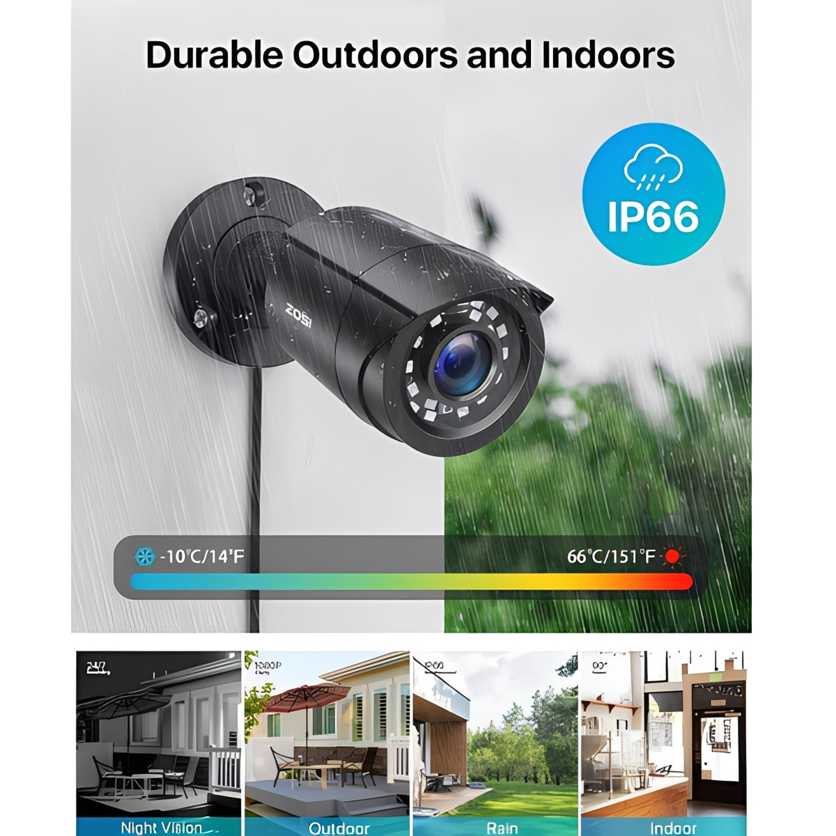 ZOSI 1080p Weatherproof Indoor Outdoor Security Camera