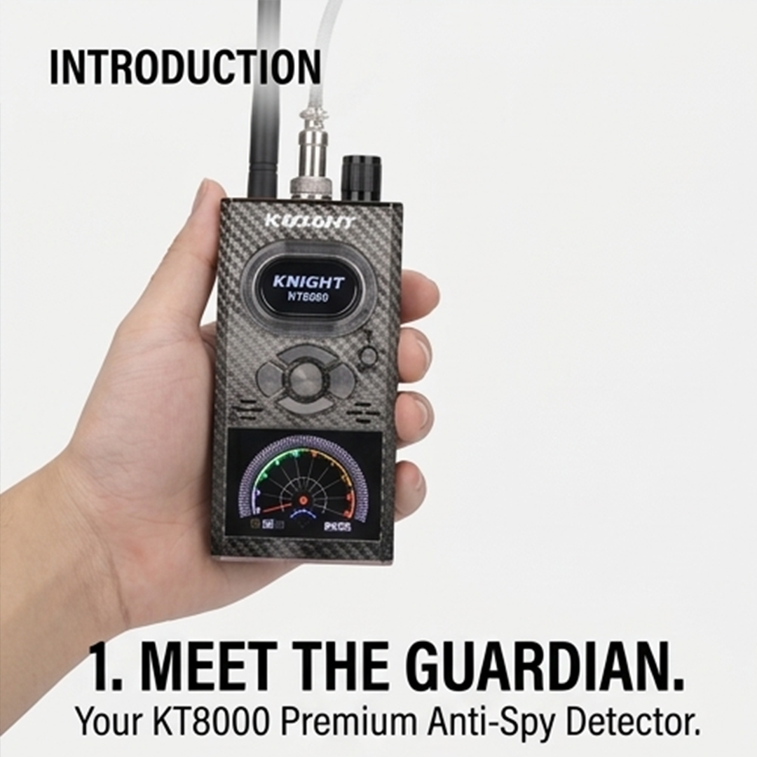 Knight KT8000 Portable Camera Detector – 5-in-1 RF Bug Scanner, GPS Tracker Finder