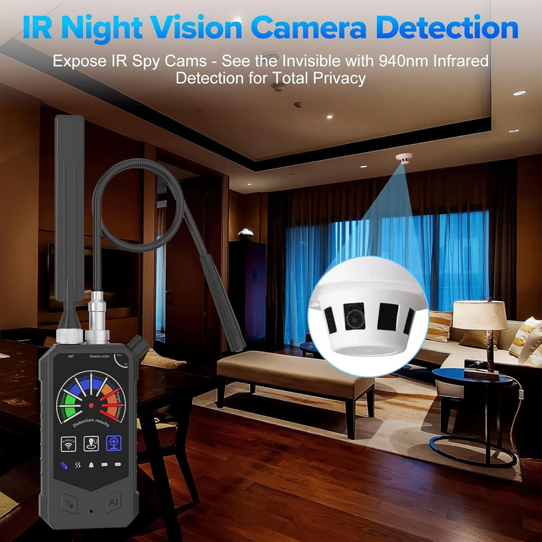 Wireless RF Signal Detector & Optical Lens Scanner for Home Privacy