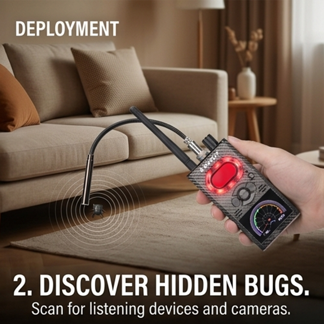 Knight KT8000 Portable Camera Detector – 5-in-1 RF Bug Scanner, GPS Tracker Finder