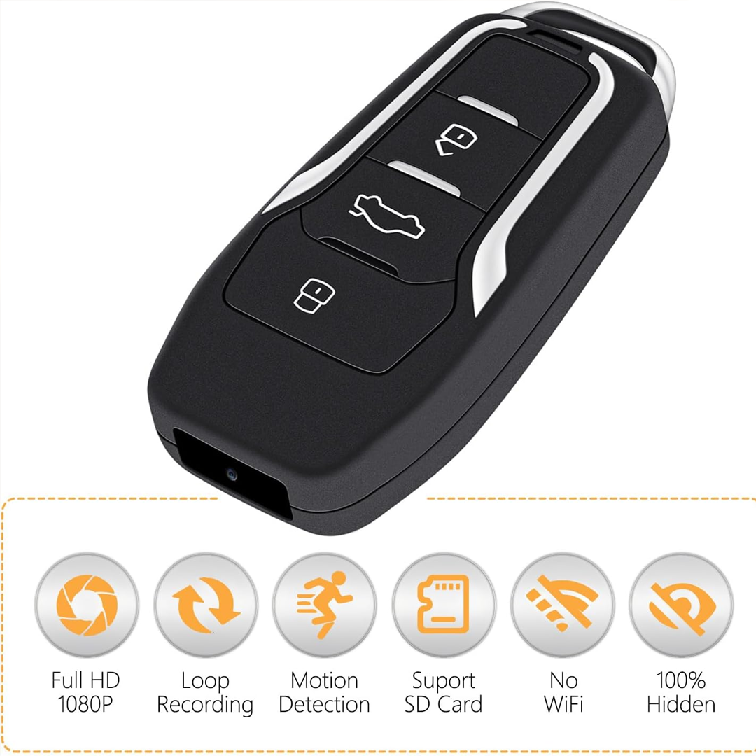 Car Key Mini 1080P Nanny Cam for Home Security