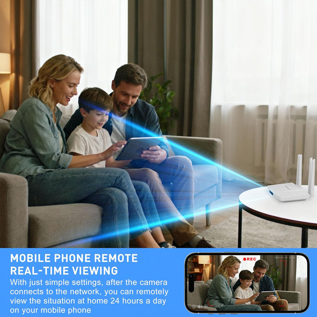 Mini Indoor 4G WiFi Security Camera with Router & Easy Setup