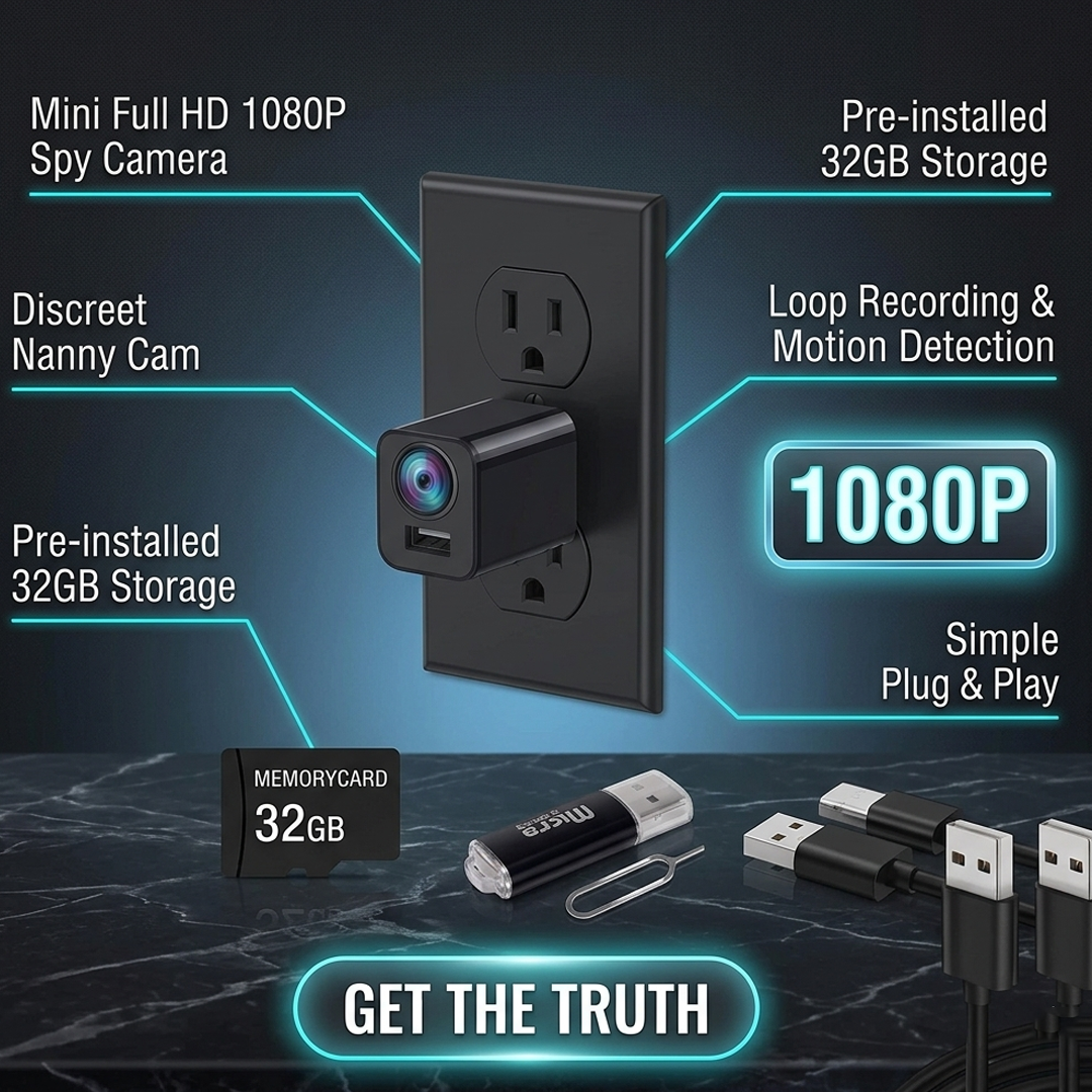 Mini 1080P Spy Camera Charger with 32GB SD Card