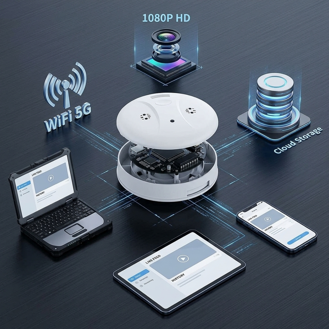 1080P Mini Smoke Camera with WiFi & Night Vision
