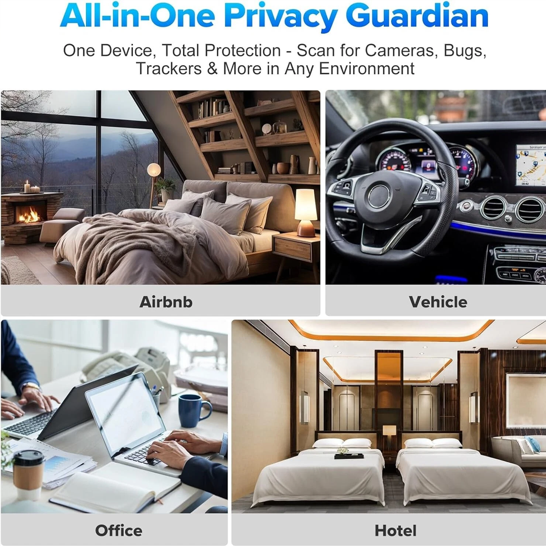 Wireless RF Signal Detector & Optical Lens Scanner for Home Privacy