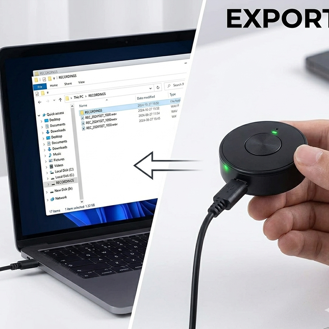 Mini Magnetic Audio Recorder | Voice-Activated Personal Safety & Meeting Recorder