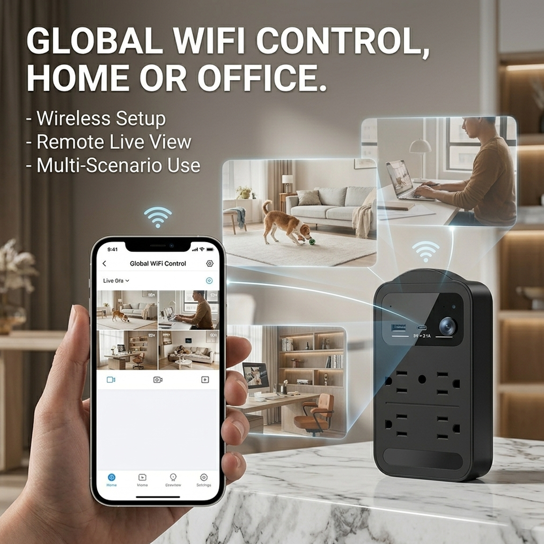Smart Indoor WiFi Security Camera – AC Powered Nanny Cam with Motion Detection & Night Vision