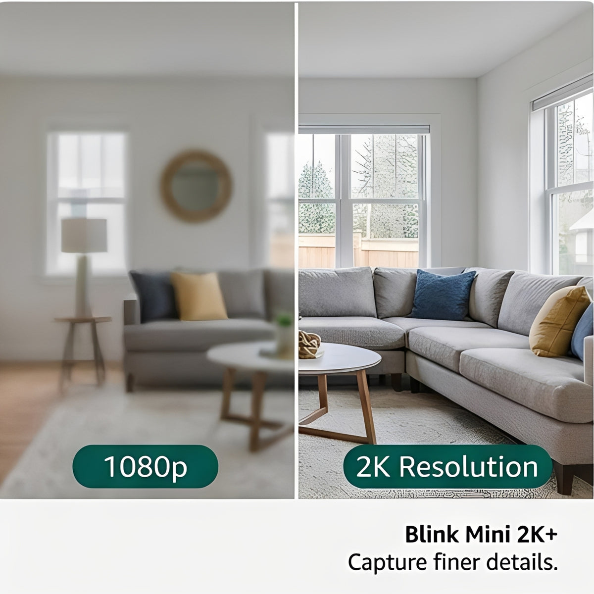 Blink Mini 2K+ Indoor Security Camera with Night Vision & Motion Detection (Black)
