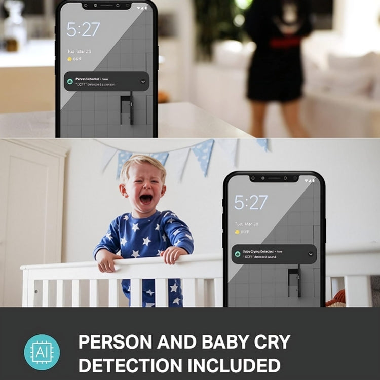 Indoor Pan-Tilt Security Camera for Baby & Pet Monitoring