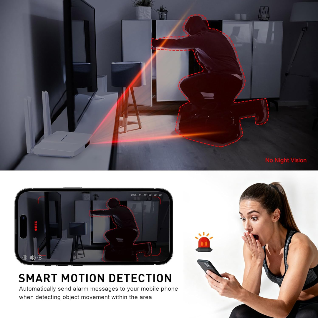 Mini Indoor 4G WiFi Security Camera with Router & Easy Setup