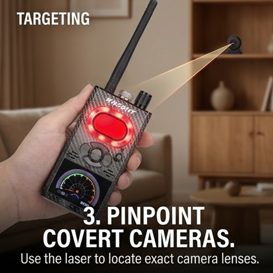 Knight KT8000 Portable Camera Detector – 5-in-1 RF Bug Scanner, GPS Tracker Finder