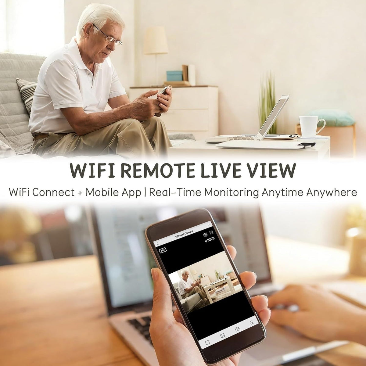 2-in-1 Fast Wireless Charger and 1080P HD Indoor Wireless Security Camera
